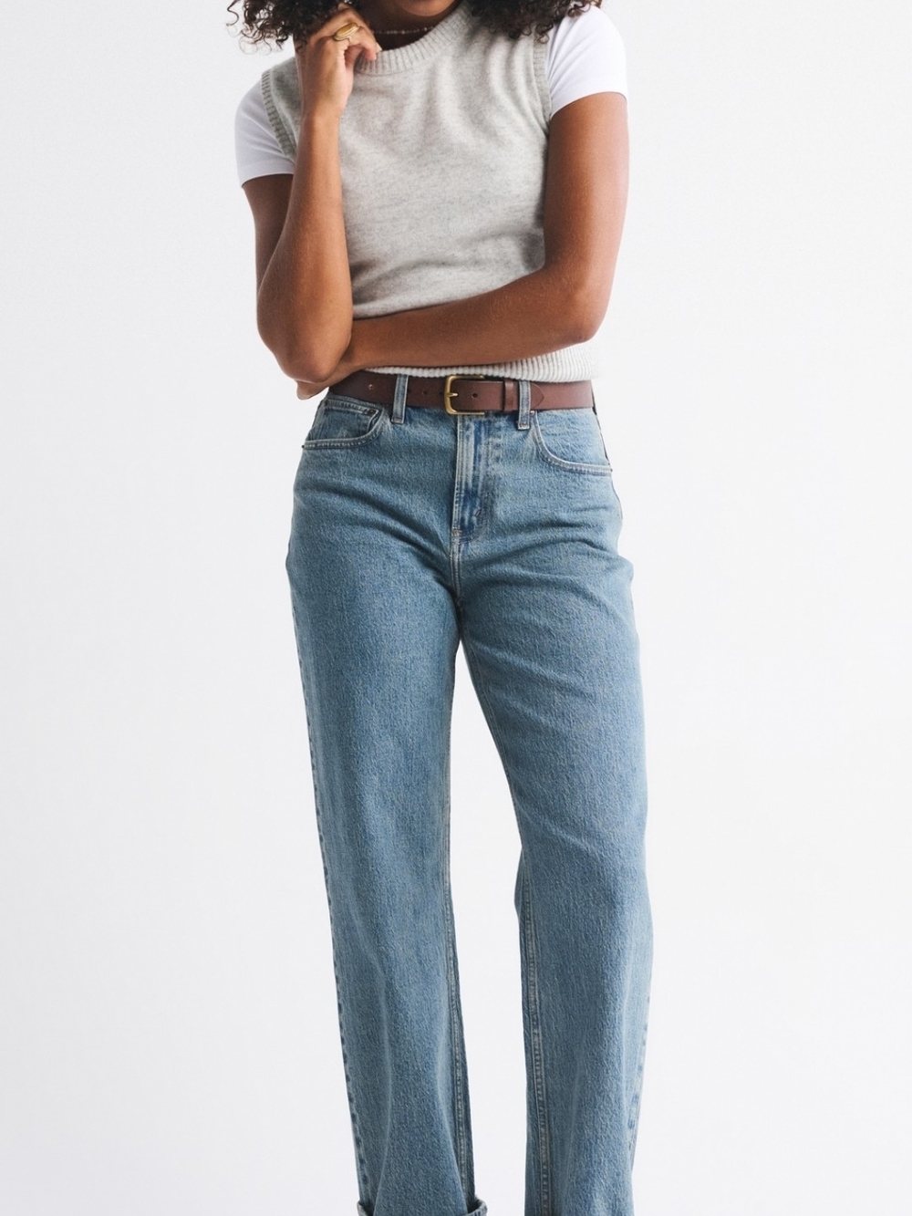 Classic High-Rise Straight Leg Jeans - Light Blue - Picture 2 of 6